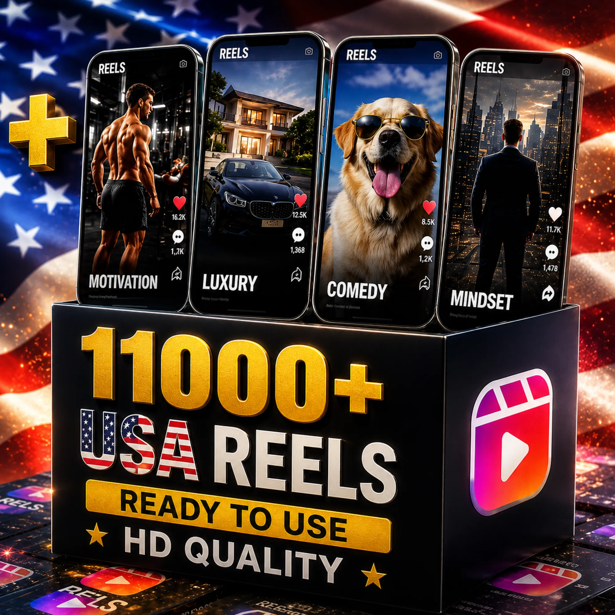 USA Reels Bundle, HD Quality 5000+ Reels, With FREE Hashtags